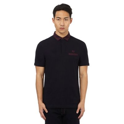 Fred Perry Navy textured polo shirt